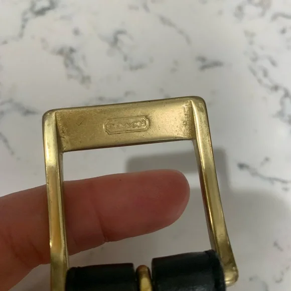 Coach black leather Belt. Size 32”